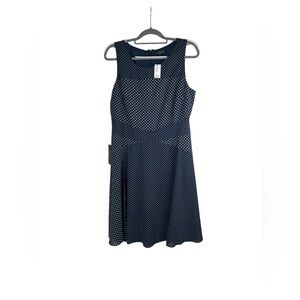 The Limited Polka‎ Dot Fit & Flare Dress Navy White Sleeveless Size 12 Classic